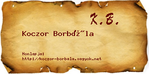 Koczor Borbála névjegykártya